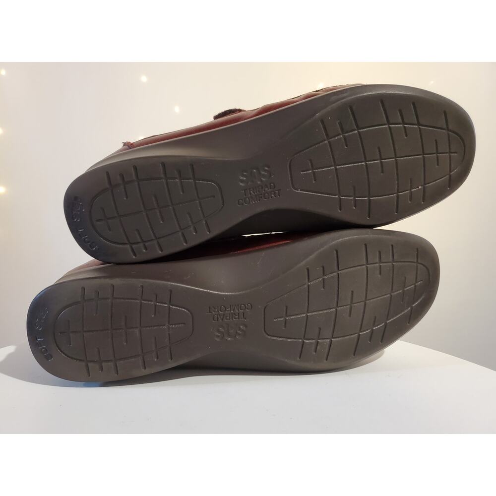SAS Willow Cutout Leather Walnut Mary Jane Moccasin T-Strap Loafers Womens 8.5N - Picture 8 of 9